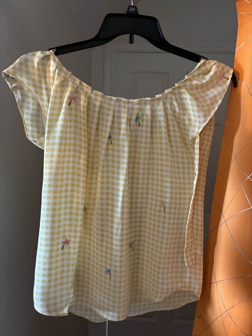 Yellow Plaid Ruffle Top